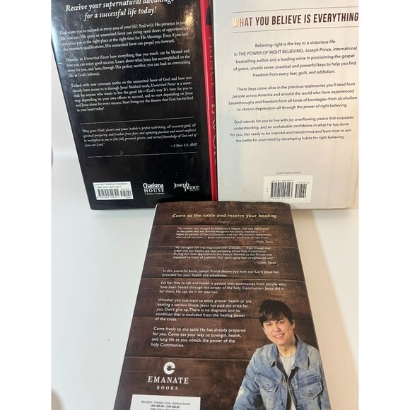 Joseph Prince Book Bundle: Unmerited Favor The Power Of Right Believing Eat Your - Picture 3 of 3